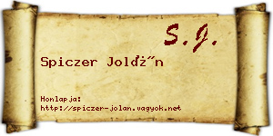 Spiczer Jolán névjegykártya